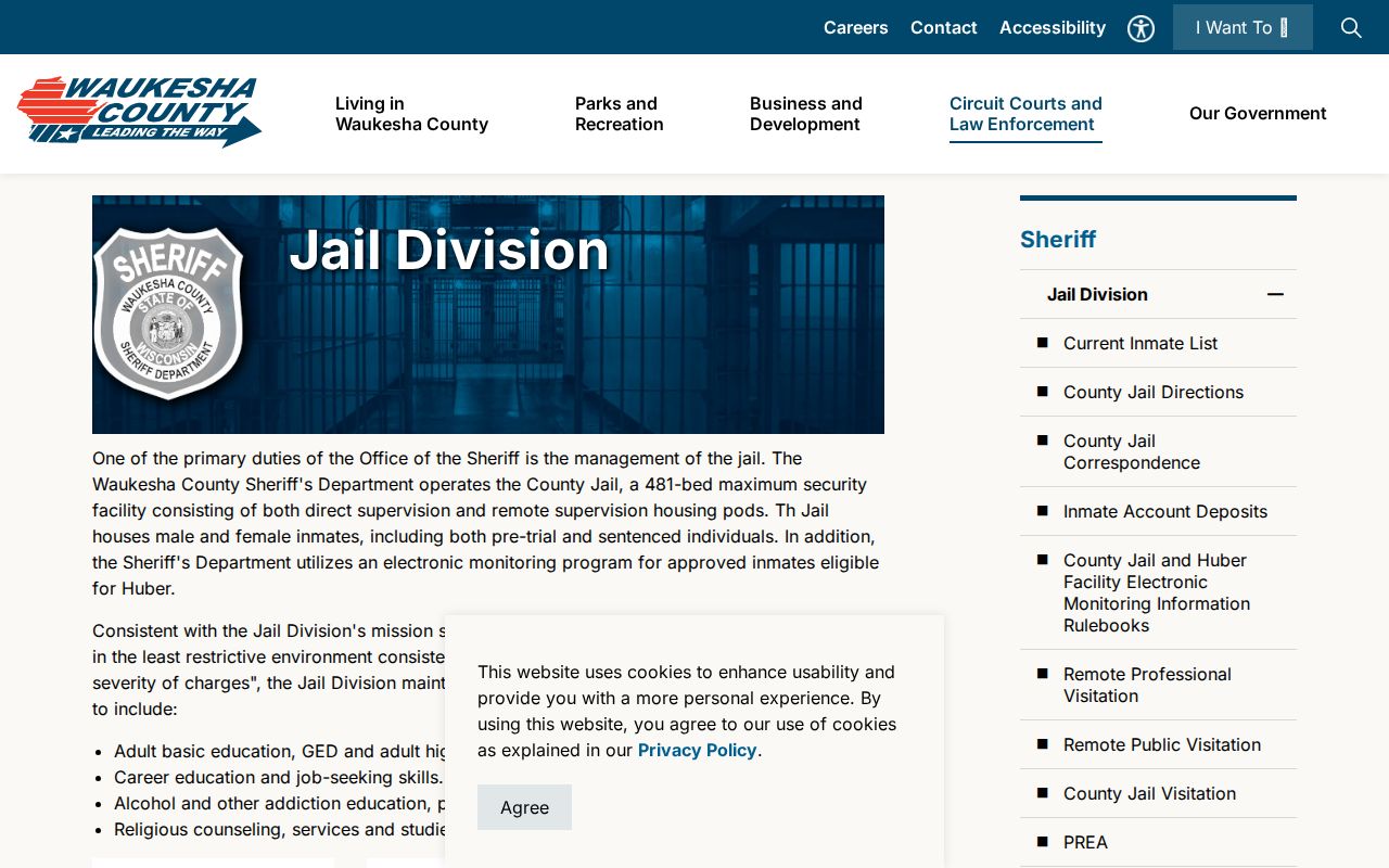 Waukesha County residents directory jail information
