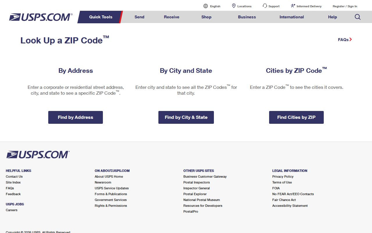USPS ZIP Code Lookup used for Waukesha County addresses