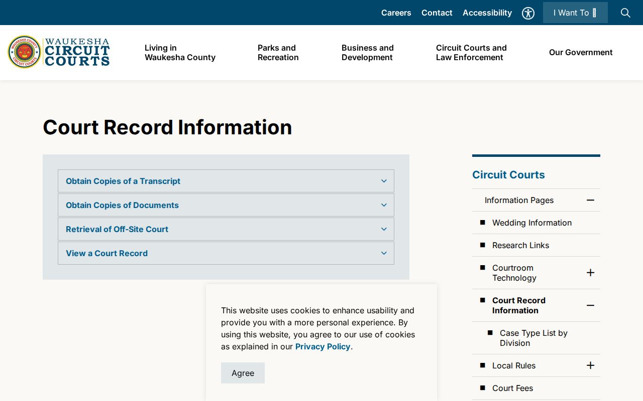 Waukesha County resident records and court access instructions