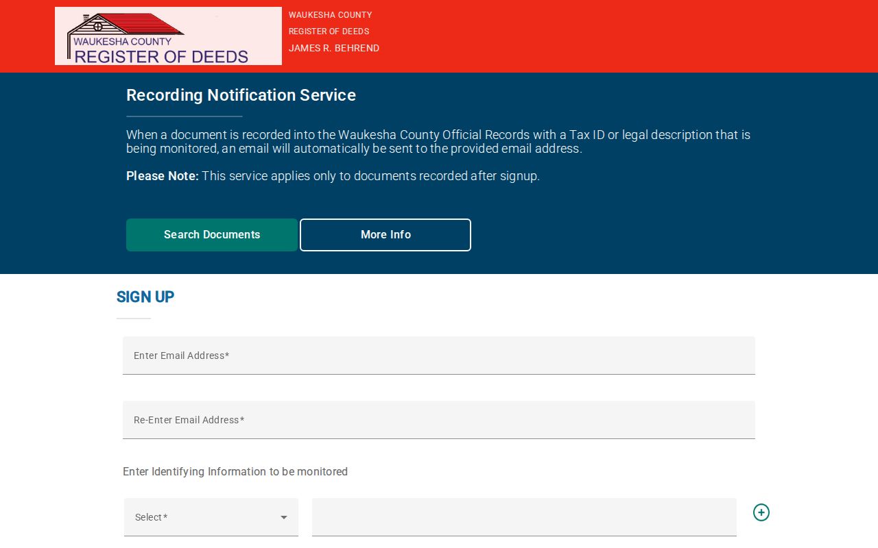 Waukesha County residents directory recording alerts