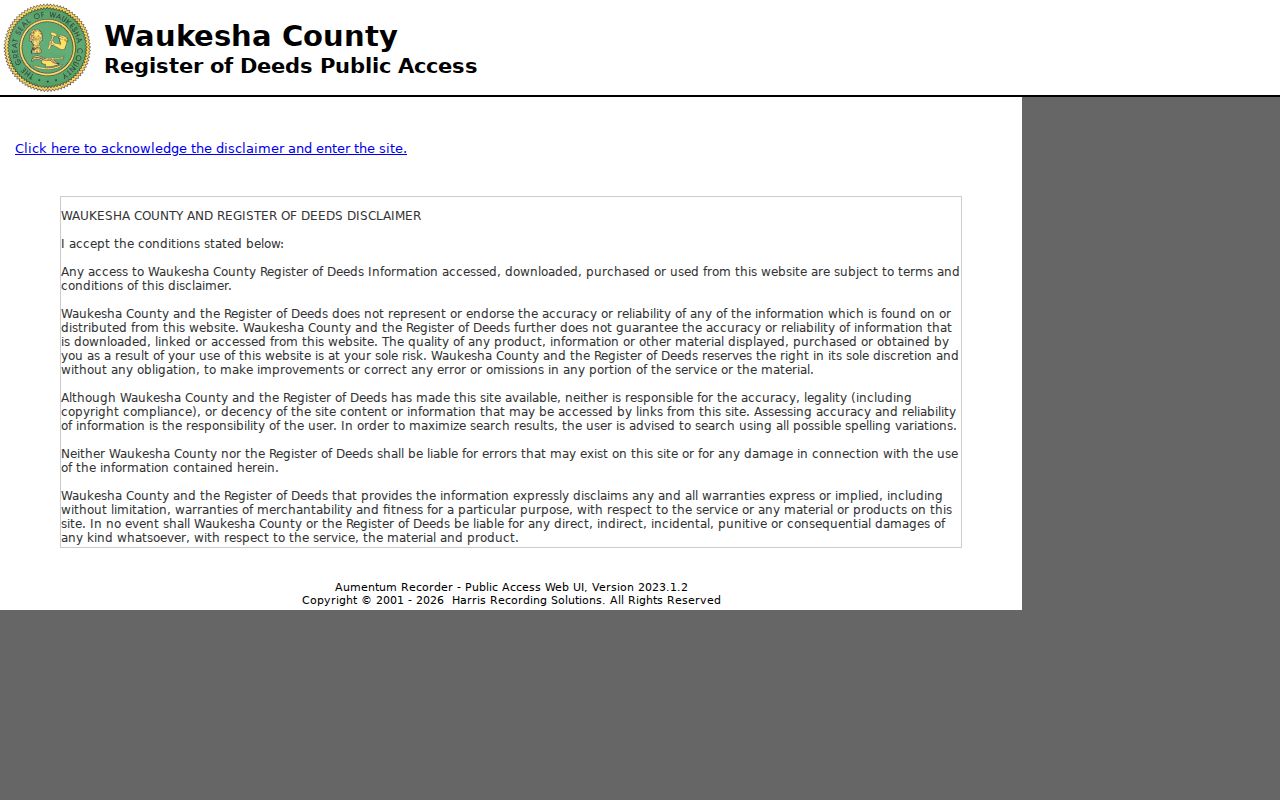 Waukesha County residents directory deed index